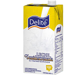 Leche Semidescremada Delité 1L